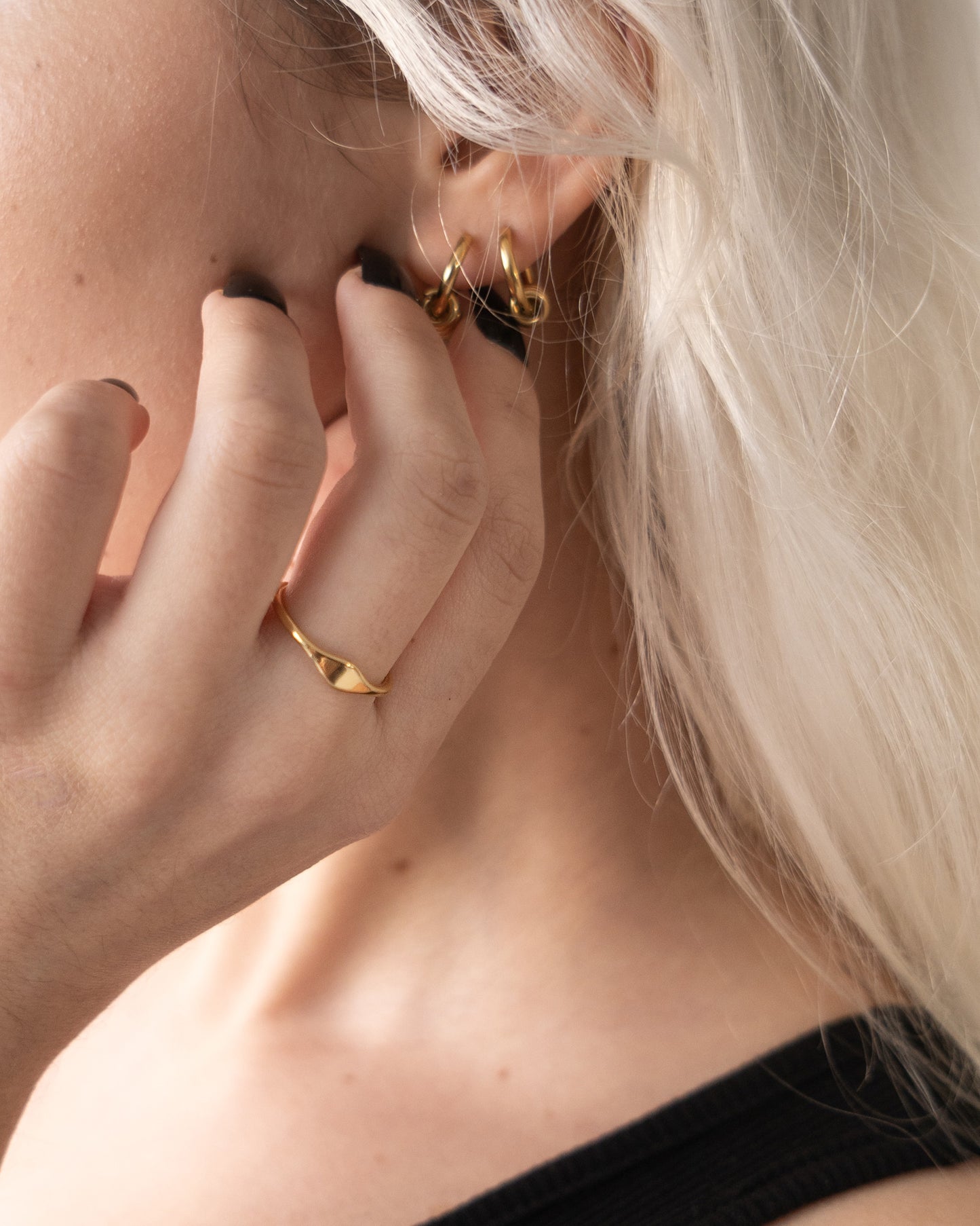 Tiny Signet Ring Waterproof Stainless steel